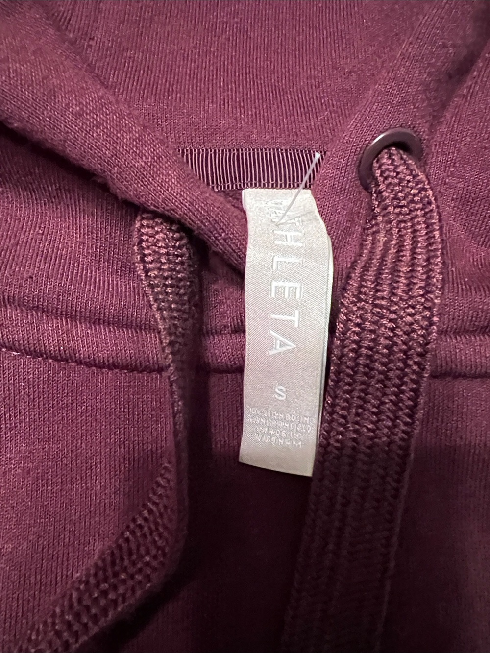Athleta Steady State Wine Cropped Hooded Sweatshirt - Picture 6 of 9